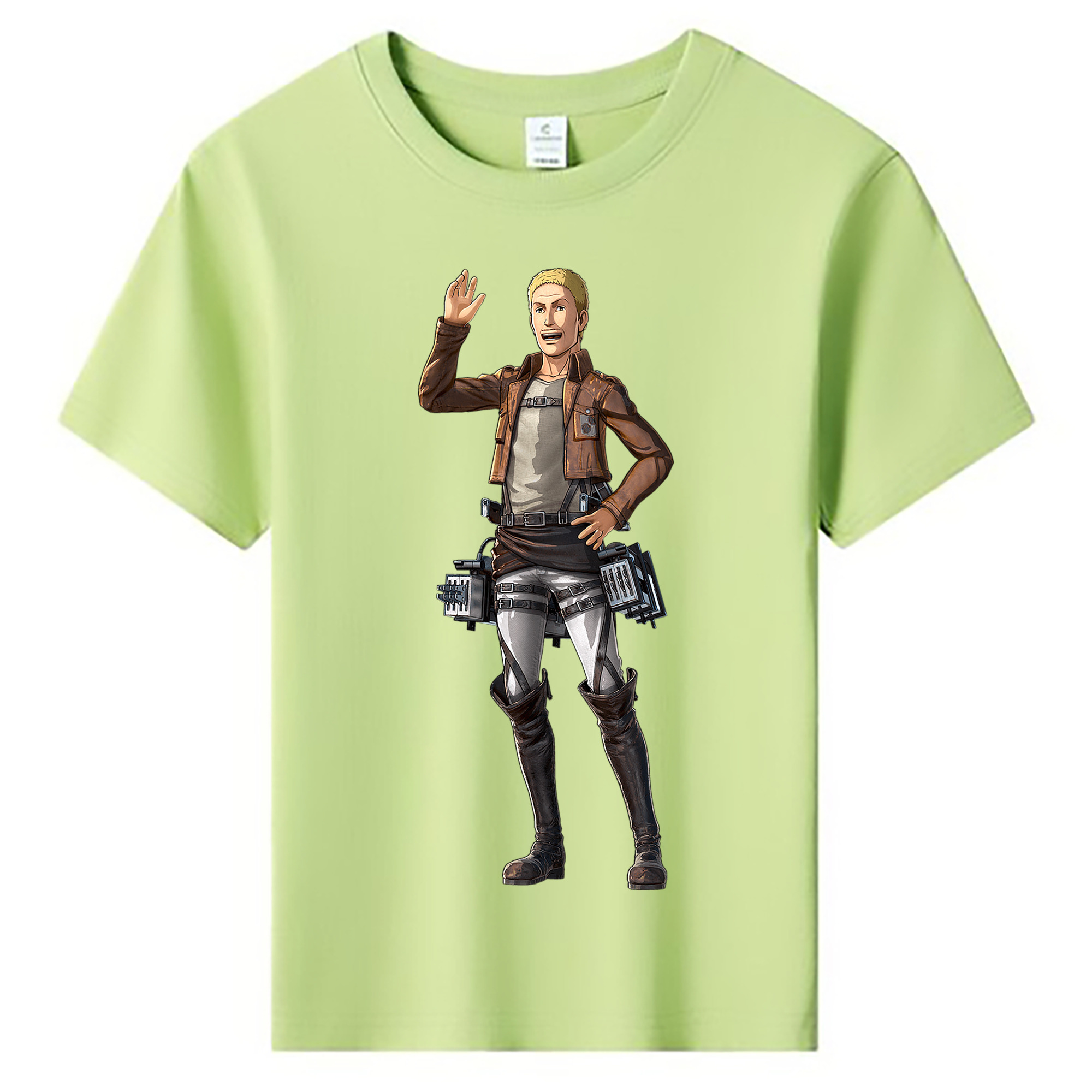（画像用） 進撃の巨人 ハンネス Attack on Titan Hannes 綿100％キッズTシャツ（フロントプリント）